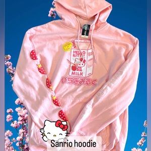 Hello kitty Hot topic Sanrio sweatshirt hoodie pink size XL